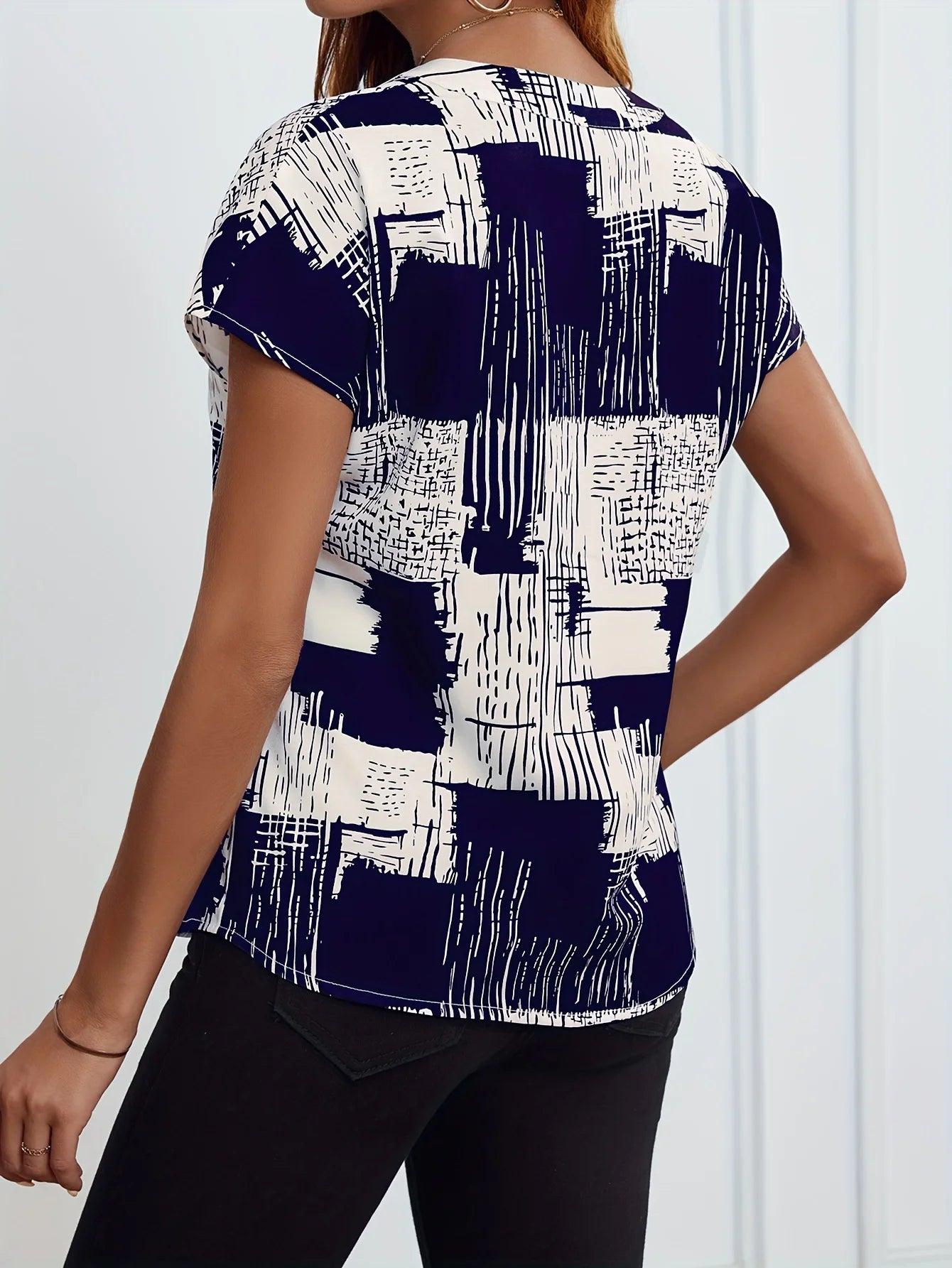 Chemise à manches courtes col en V - Éclat Ô quotidien