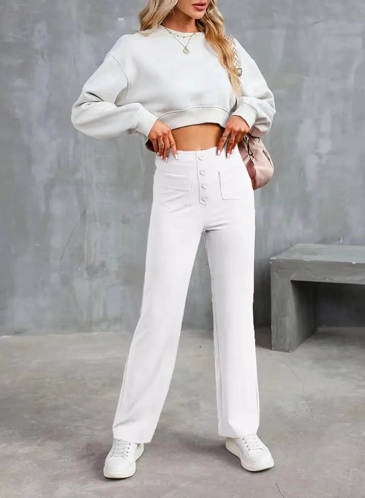 Pantalon taille haute à jambes droites nouveau Style - Éclat Ô quotidien