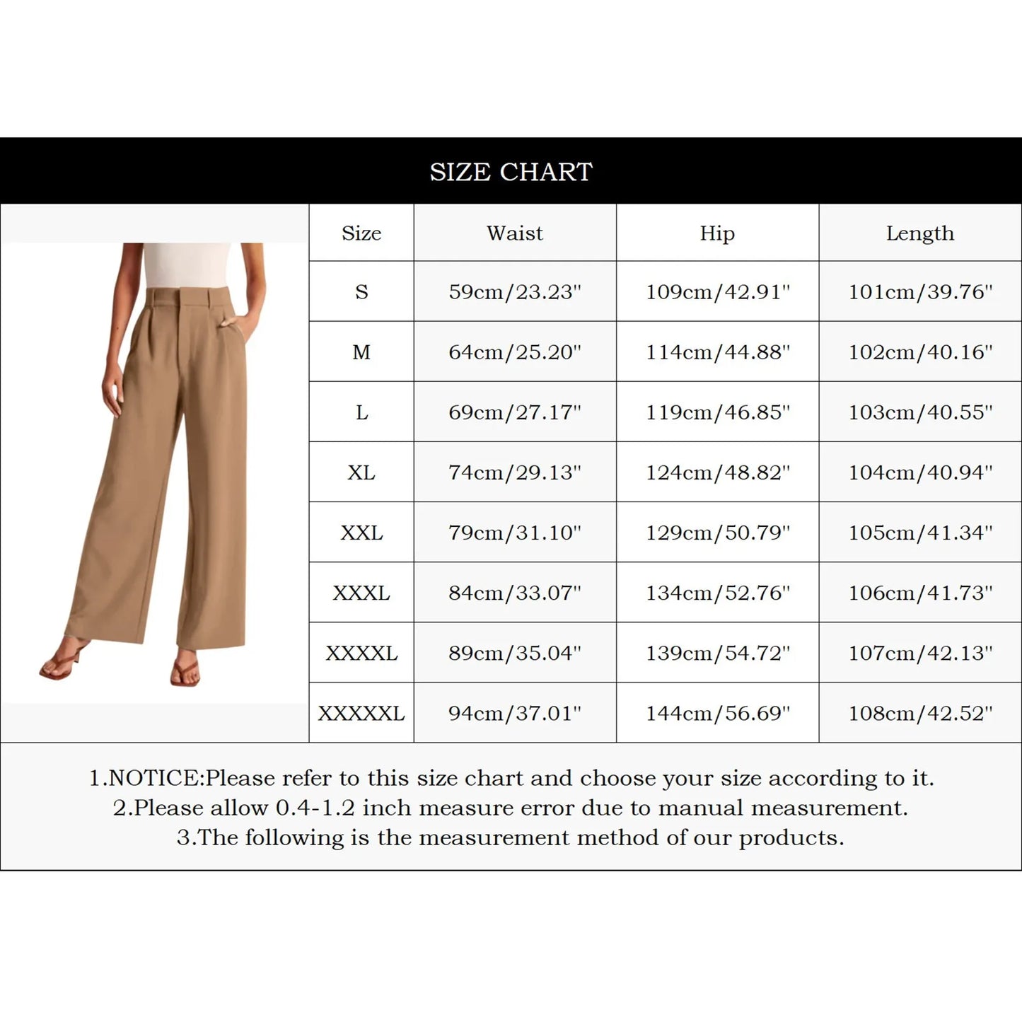 Pantalon de bureau à jambes larges - Éclat Ô quotidien