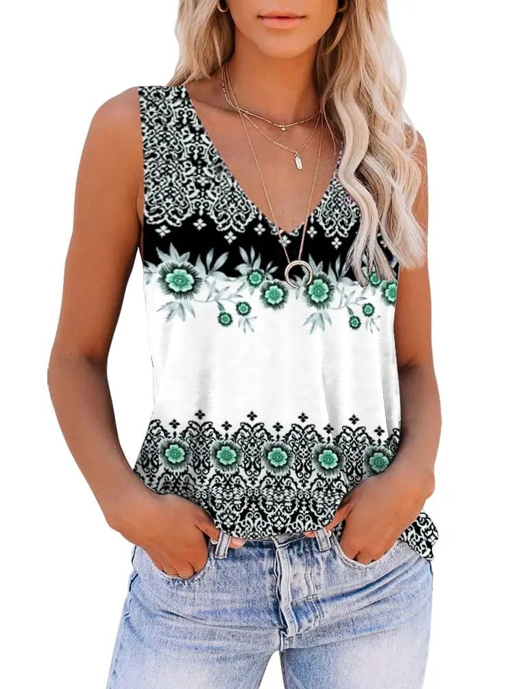 Débardeur sans manches pour femmes à Imprimé Tie - Dye 3D - Éclat Ô quotidien