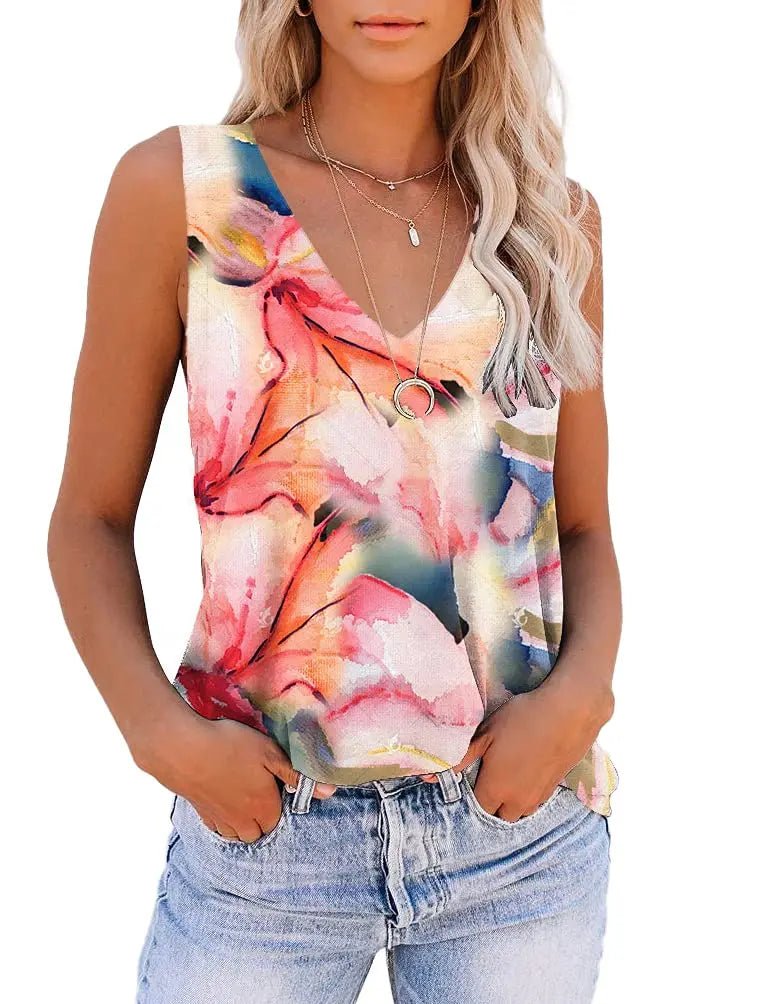 Débardeur sans manches pour femmes à Imprimé Tie - Dye 3D - Éclat Ô quotidien