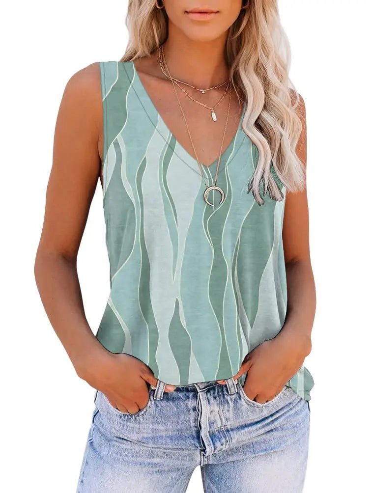 Débardeur sans manches pour femmes à Imprimé Tie - Dye 3D - Éclat Ô quotidien