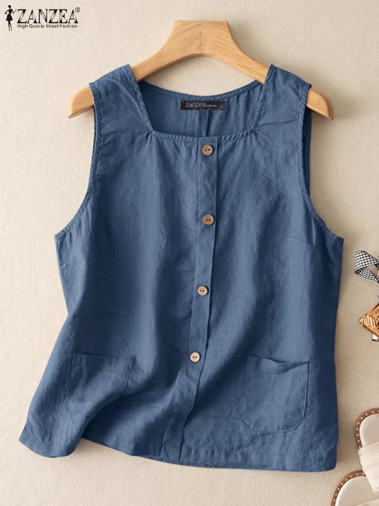 ZANZEA – débardeur sans manches - Éclat Ô quotidien