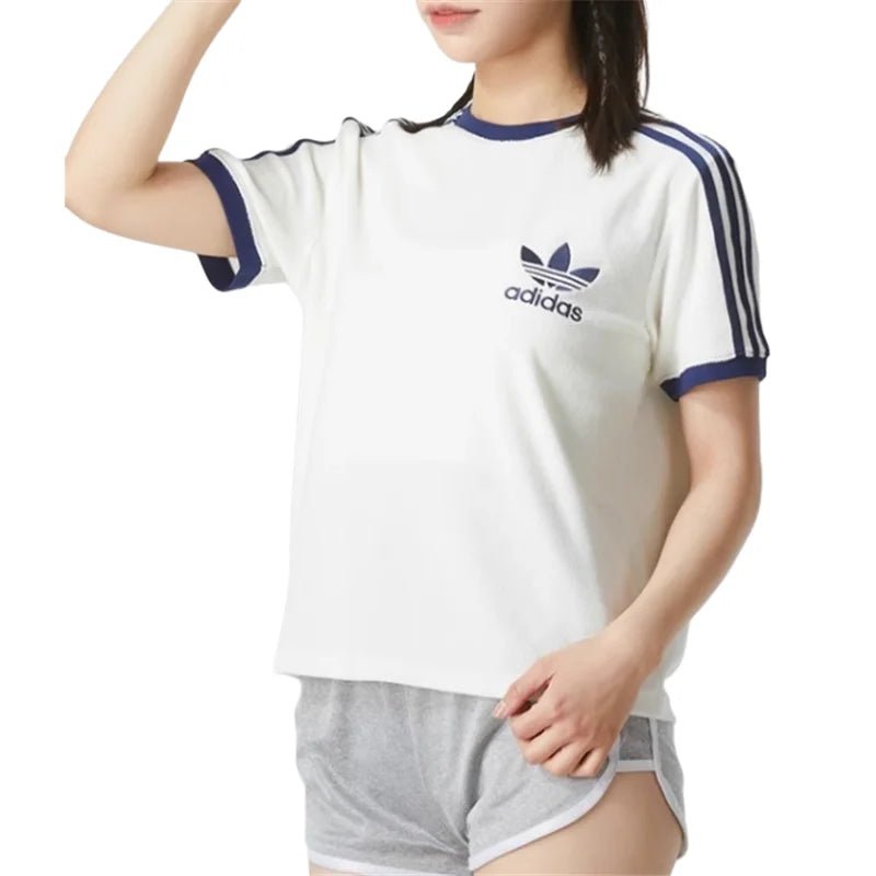 T-Shirt Adidas sportif blanc et bleu - Éclat Ô quotidien