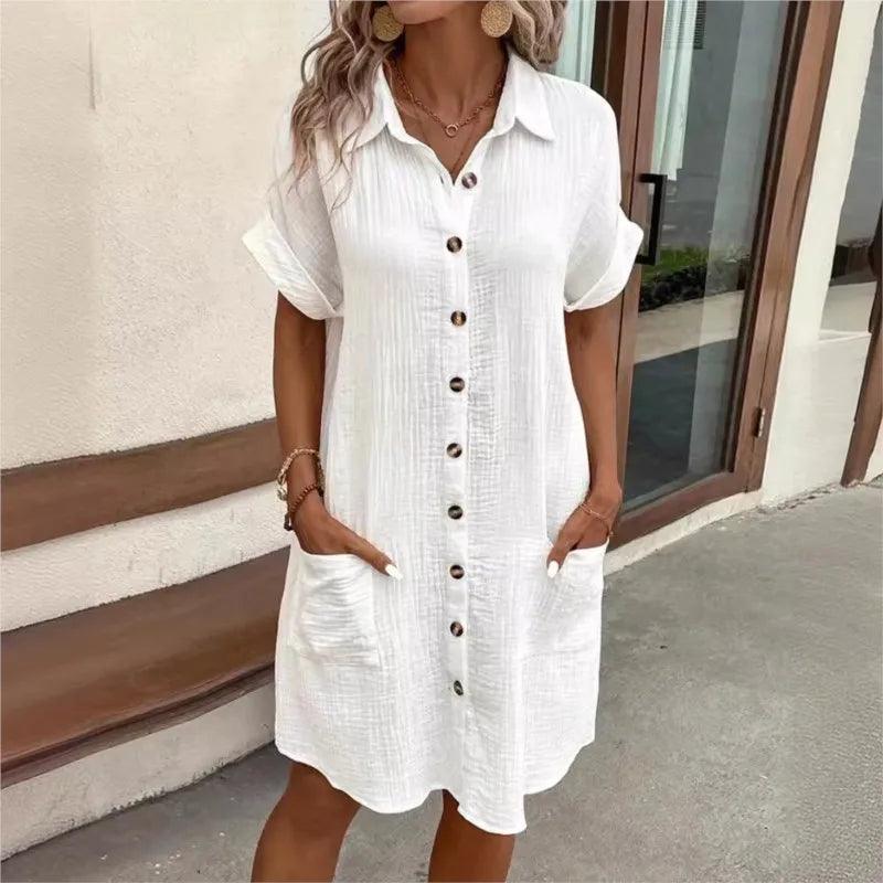 Mini robe Vintage en coton et lin - Éclat Ô quotidien