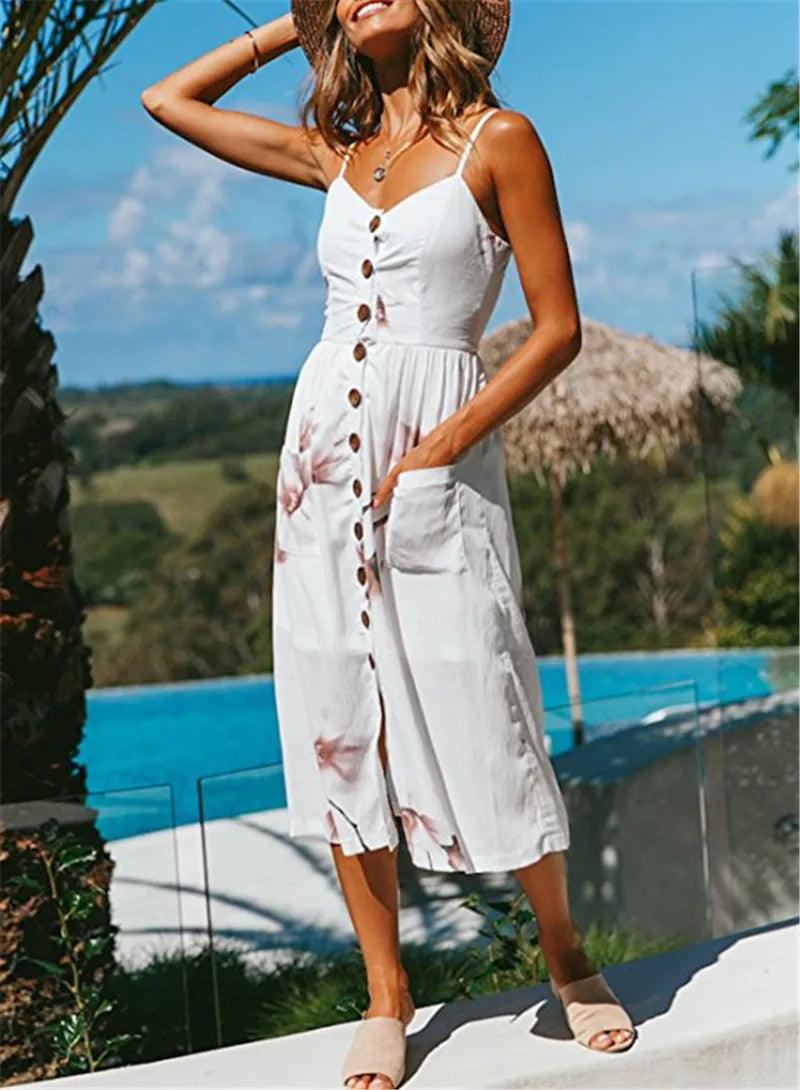 Robe Imprimée à Bretelles - Éclat Ô quotidien