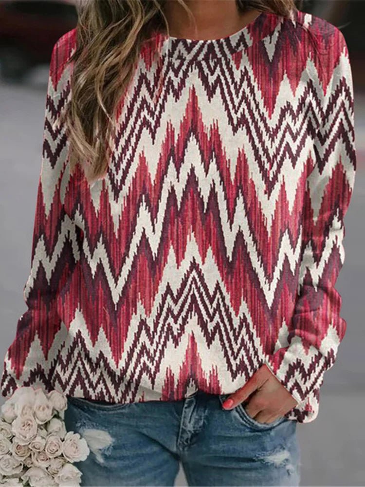 Pull polyester imprimé géométrique - Éclat Ô quotidien