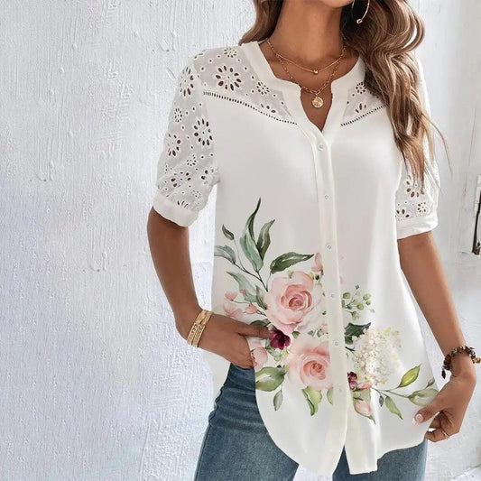 Chemisier dentelle et motifs - Éclat Ô quotidien