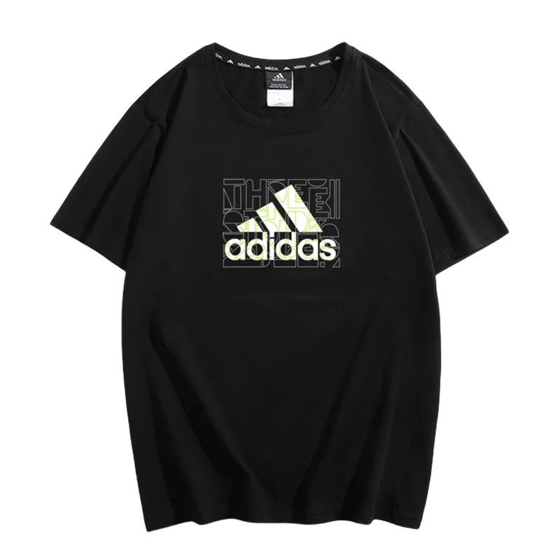 T-Shirt adidas à manches courtes et col rond imprimé en coton - Éclat Ô quotidien