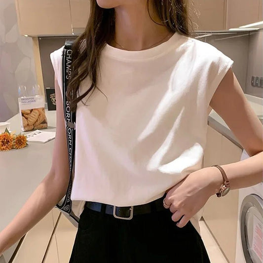 T-shirt d'été à manches larges et col rond pour femmes - Éclat Ô quotidien